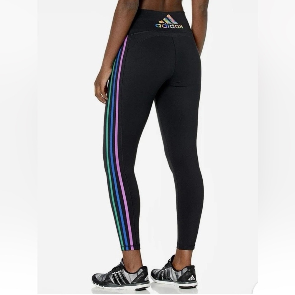 ADIDAS Pride Believe This 2.0 Leggings 1X 3-Stripes Rainbow 7/8 Length - Picture 14 of 14